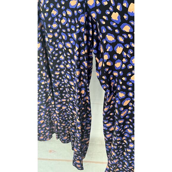 Anthropologie Women's Wide Leg Jumpsuit Size 12 Loveland Sapphire Button Front - Picture 8 of 14